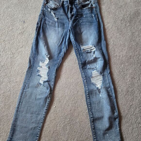 Judy Blue Denim - Judy Blue Ripped Skinny Jeans - Light Blue